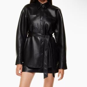Aritzia Babaton Faux Leather Shirt Jacket (small)